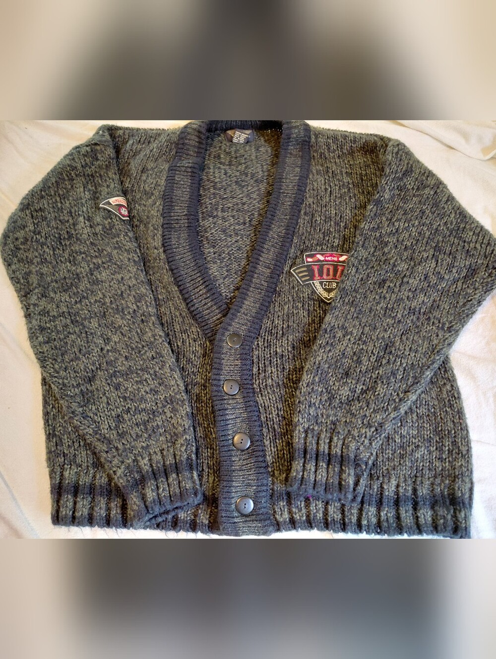 100% Acrylic Knit Sweater - Olive Green\Black